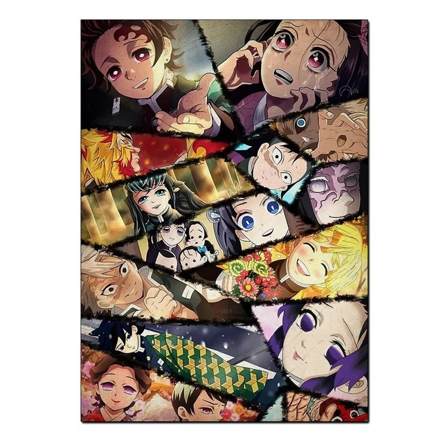 鬼滅の刃アニメポスター卸売外国貿易アマゾンTIKTOK速達Lazadaキャンバス絵画コア|undefined