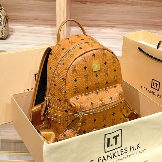 Physical picture with logo M backpack C backpack women M leather women's bag high-capacity travel bag for middle school students