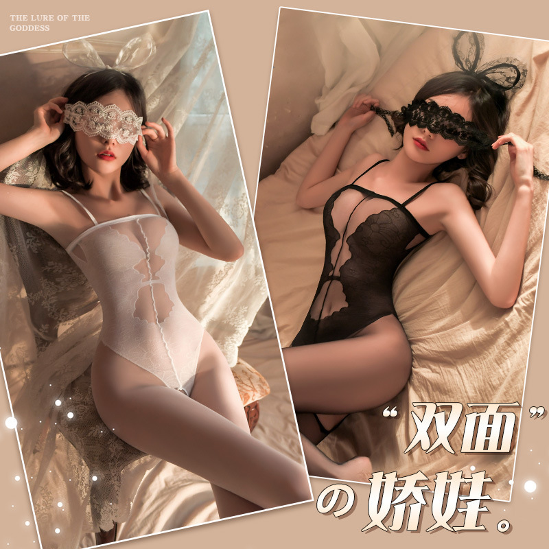 Wanchunshan Sexy Lingerie White Silk Suspenders Lace Stimulating Body Stockings Black Silk Printing Slimming Silky Sexy Stockings