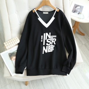 24 plus size Women's Early Autumn Spring and Autumn Loose Design Sense Niche V-Neck Open Shoulder Air Layer Thin Top Jacket