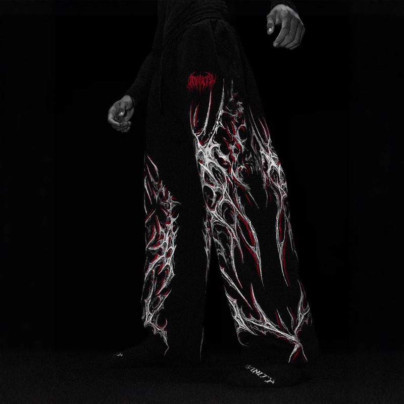 Breathedivinity American Trendy Men's Sports Pants Jogging Sports Fitness Printed Casual Straight Pants