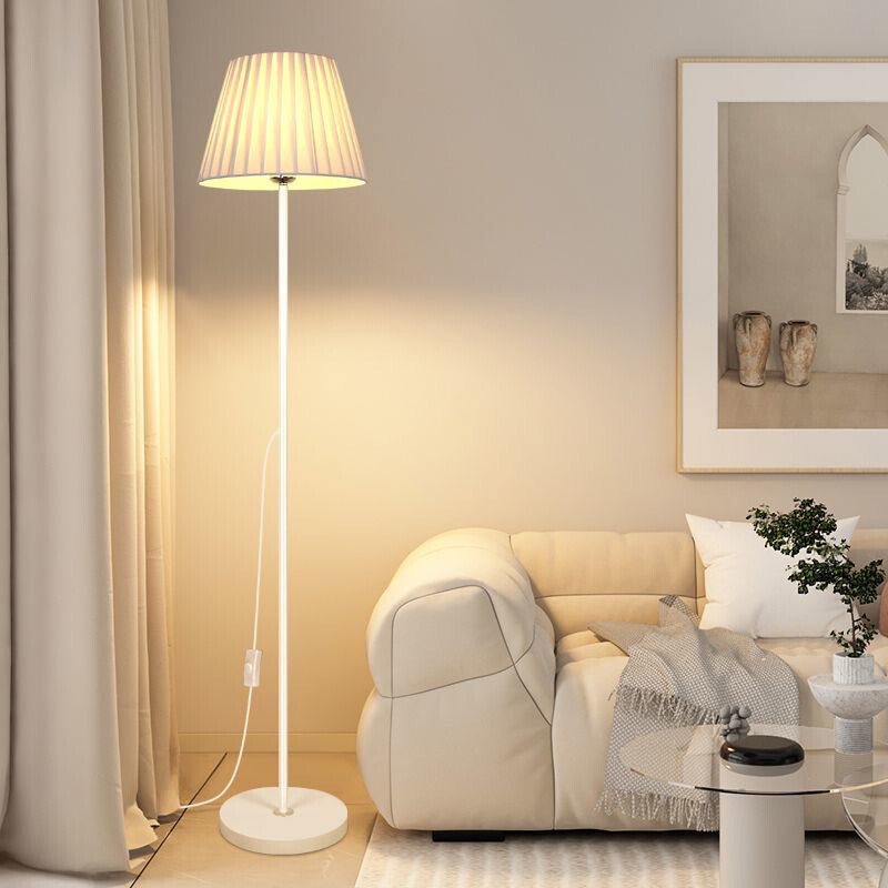 Energy-saving Eye-protecting Fabric Floor Lamp Living Room Study Modern Simple Hotel Bedroom Bedside Decorative Table Lamp Vertical Lamp