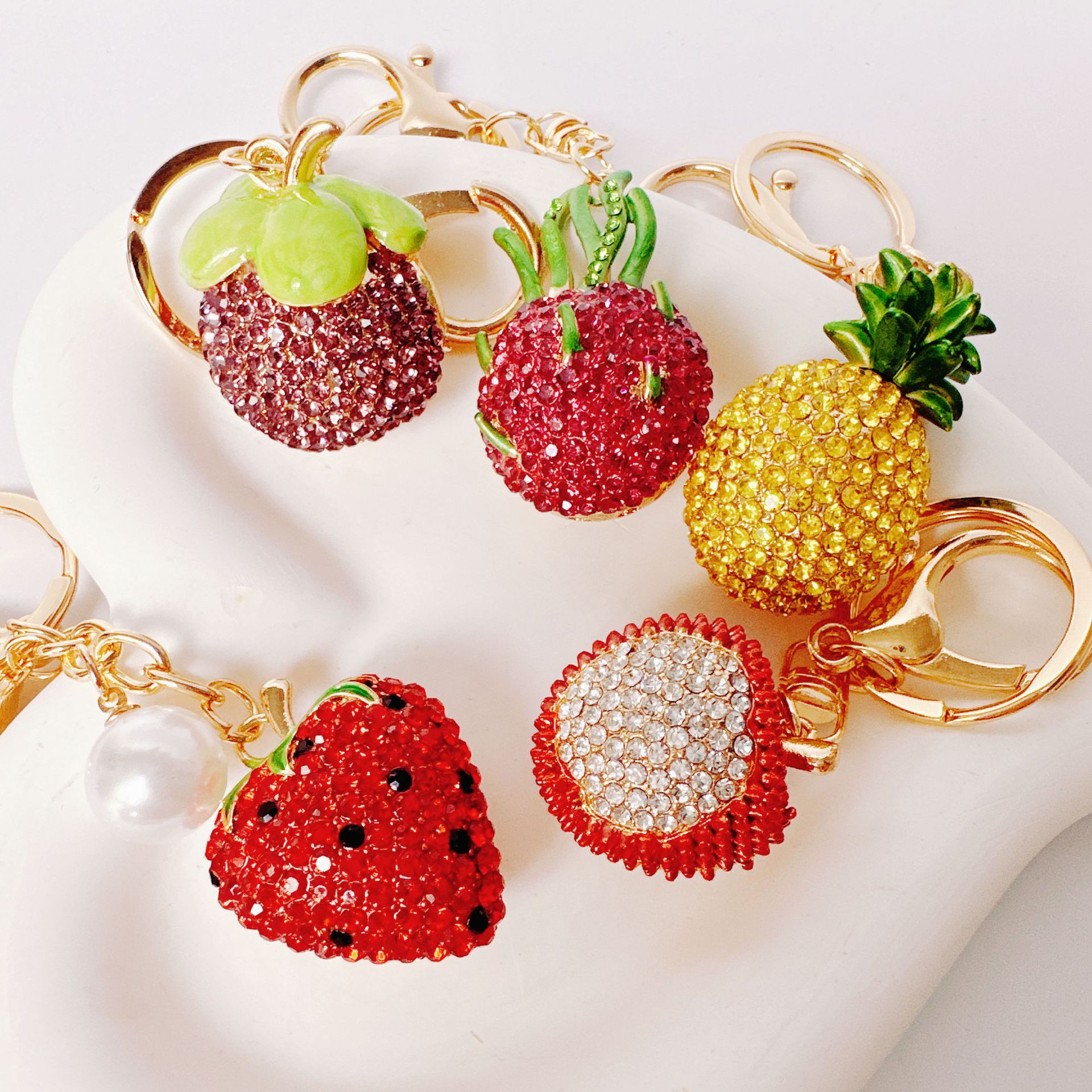 Cute Style Cute Strawberry Alloy Women's Keychain