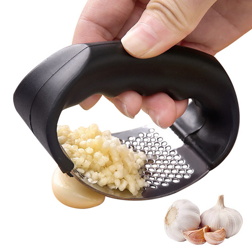 Stainless Steel Garlic Press, Manual Ring-Shaped Garlic Mincer, Household Garlic Grater & Crusher, Garlic Paste Squeezer, Kitchen Tool