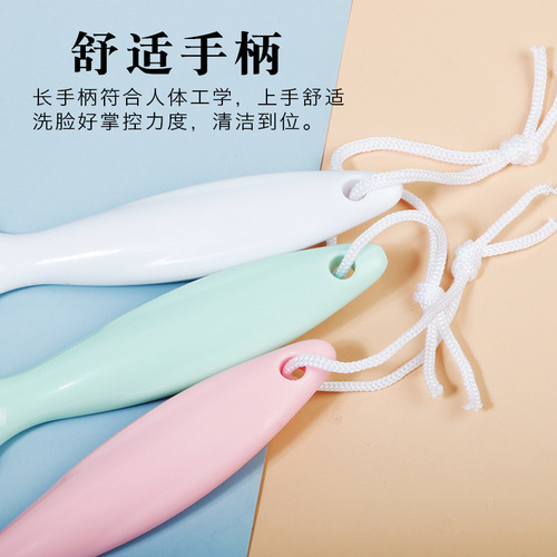 Silicone long handle facial cleansing brush 3D manual facial cleansing instrument clean pores and blackheads silicone brush wholesale