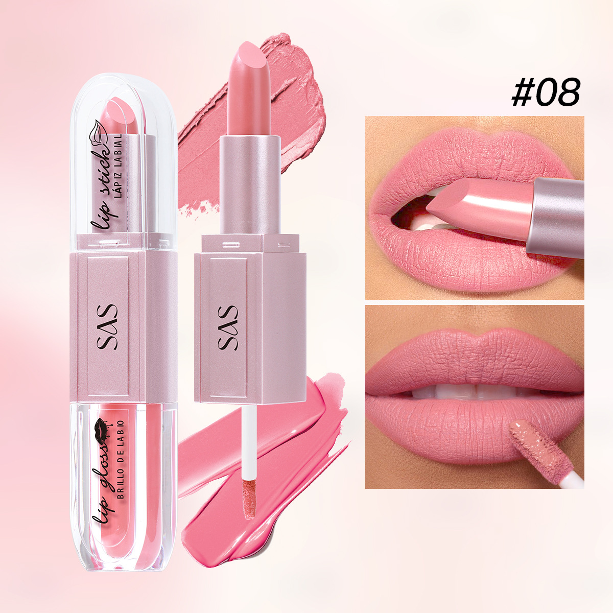 USHAS comercio exterior transfronterizo esmalte de labios terciopelo mate impermeable que no se desvanece lápiz labial largo SAC099
