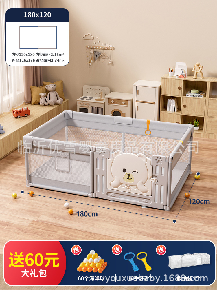 Barrera de protección de valla para bebés que se arrastran en el suelo, barrera para bebés que trepan en el interior, barrera de juegos para niños para el hogar