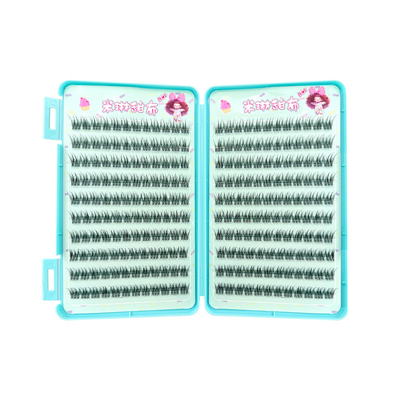 Milin Sweet Cloth 20列の接着剤不使用のフィッシュテール自己粘着デイリーフレンチシングルクラスターまつげ、ナチュラルで怠惰な初心者向けのフォトジェニック|undefined