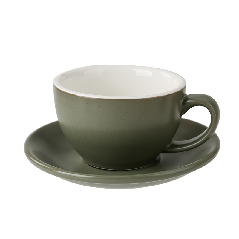 300ml de cerámica europea dibujo de flores café con latas de café especial conjunto de taza de café pequeño lujo retro mate concentrado