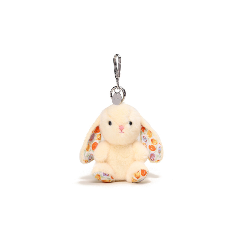 本物のウェンディウサギ座り姿勢ぬいぐるみペンダントかわいい花ウサギ人形人形スクールバッグキーホルダー小さなギフト卸売|undefined