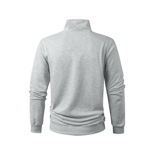 European version new American autumn and winter men's faux double-breasted hooded plush warm sweatshirt for men students mix