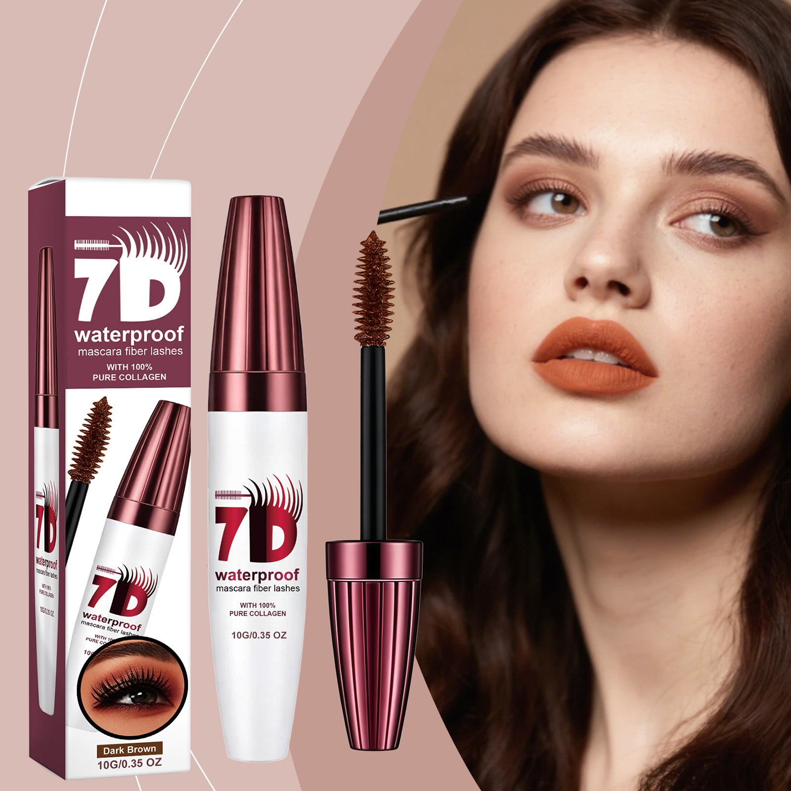 立体防水睫毛膏(深棕色） 自然卷翘丝滑修饰睫毛打造日常靓丽眼妆