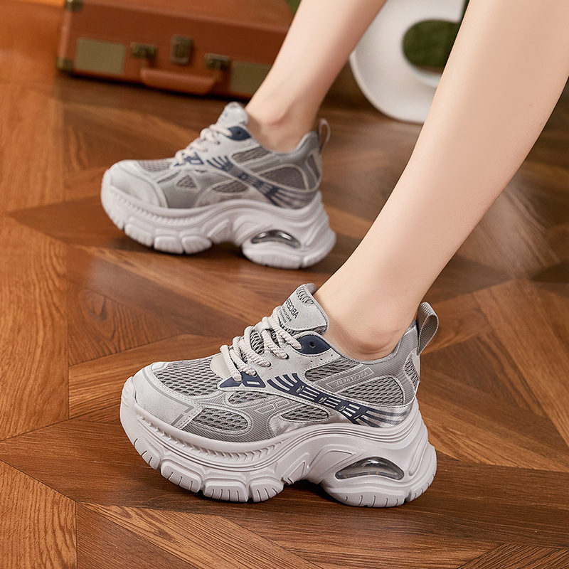 厚底老爹鞋女款2025秋冬新款时尚气垫百搭休闲运动鞋内增高女鞋子|undefined