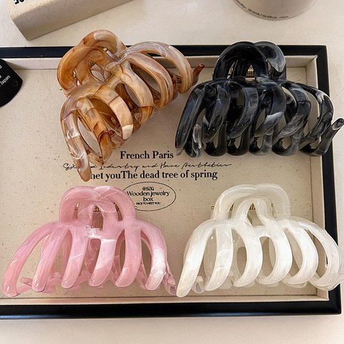 Huge can grab ~ Extra large ink pumpkin grab clip women's new high-end back head shark clip hairpin hair accessories summer