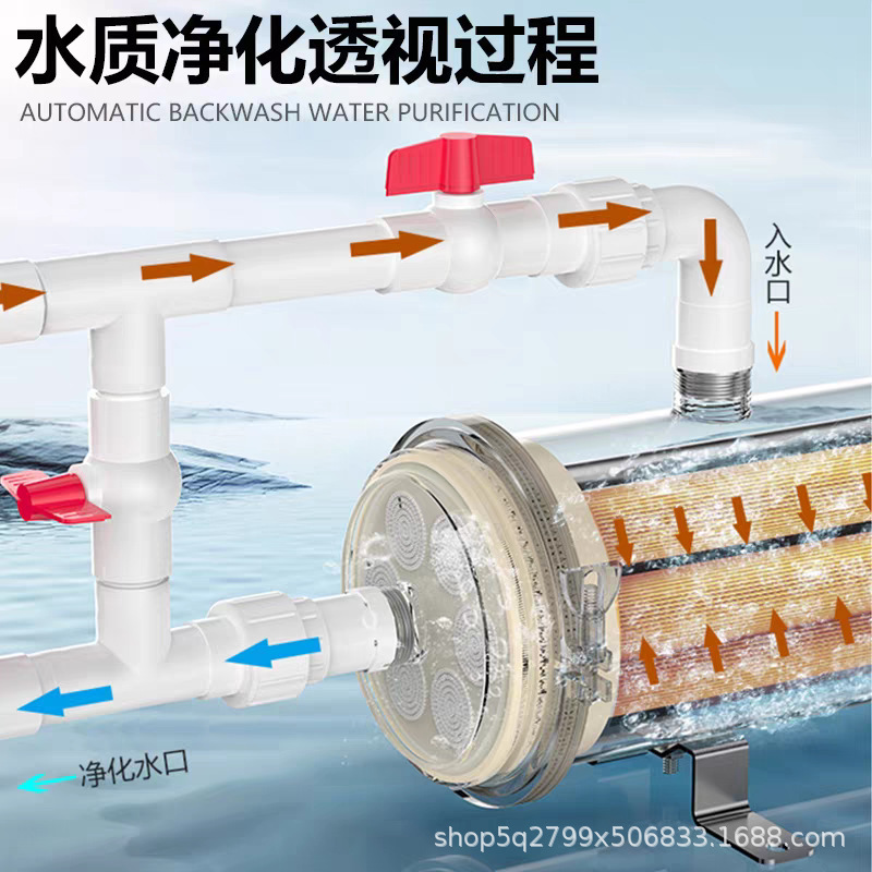 全屋净水器黄泥水克星井水自来水家用免拆超滤不锈钢净水器不用电|undefined