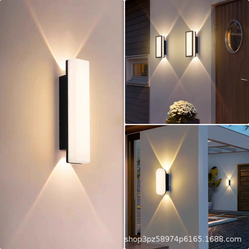 Наружный настенный светильник для виллы, водонепроницаемый, современный, простой, квадратный, для забора, столба, стены во дворе