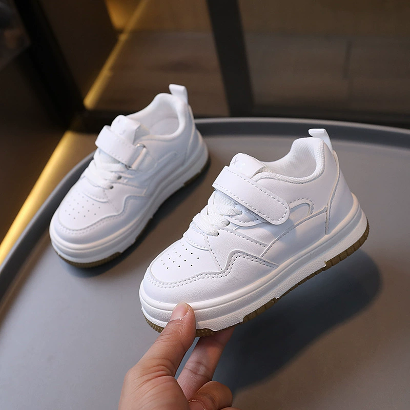 Детские спортивные кроссовки, sneakers для девочек, обувь для мальчиков, белые кроссовки на липучках, осень, мягкая подошва