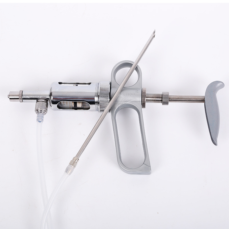 JIASHAN 10ml jeringa continua veterinaria de cerdo, ganado vacuno y ovejas jeringa de inyección automática jeringa vacuna ajustable