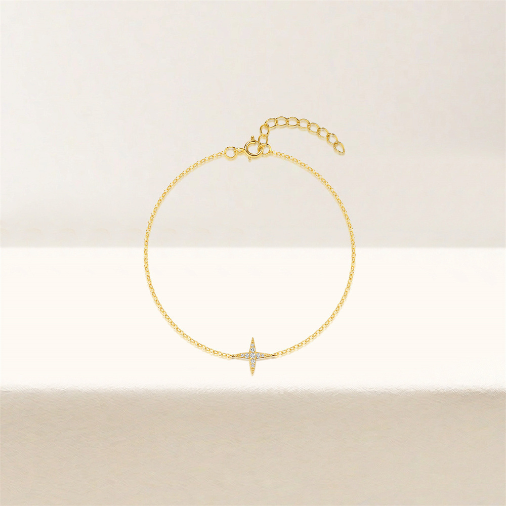 Daily Occasion 925 Sterling Silver Material 1 Piece 925 Sterling Silver Star Zircon 925 Sterling Silver Bracelets