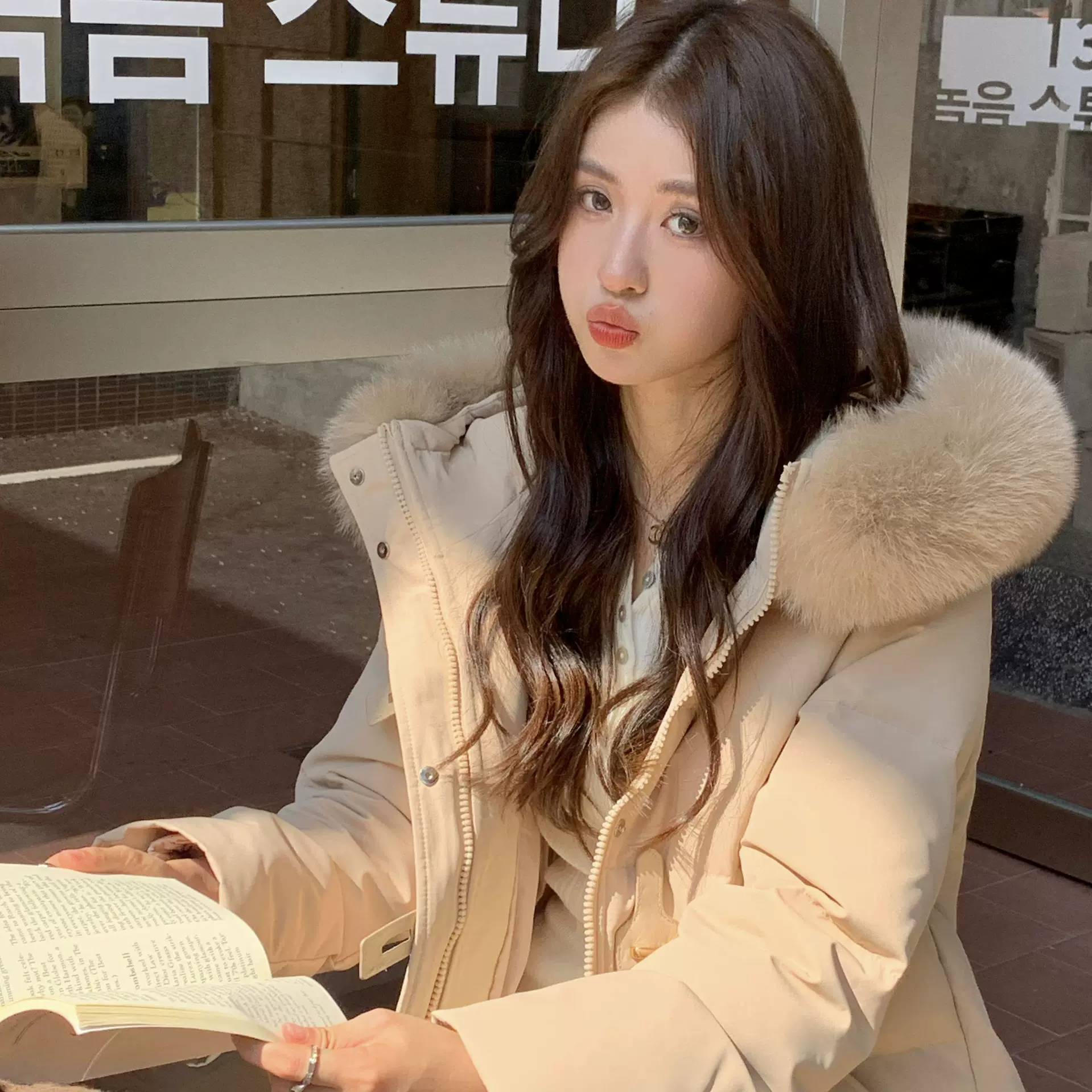 羽绒服女2025新款中长款白鸭绒韩系时尚学院风显瘦冬季加厚外套潮