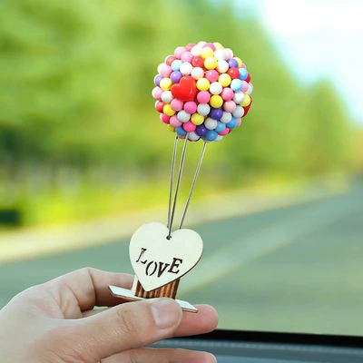 Creative Car Seasonal High-End New Car ornaments - colorful-flying-house-balloon