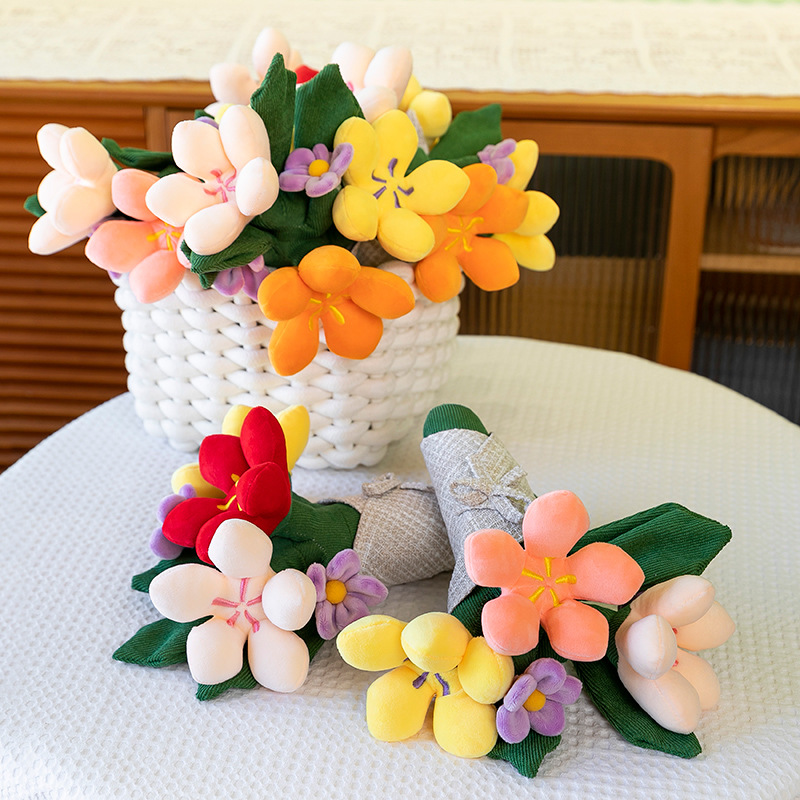 廠家批發手捧花毛絨玩偶多巴胺盆栽家居裝飾品創意生日禮物小花束
