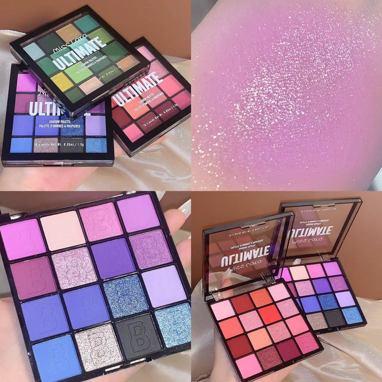 Misslara's 16-color, matte and pearlescent eyeshadow palette, candy-colored Tiktok cross-border makeup undefined