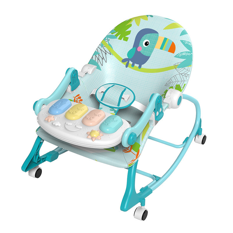 Juguetes transfronterizos de bebés mecedores multifuncionales de bebés recién nacidos silla de mesa de comedor calmante cuna pedal