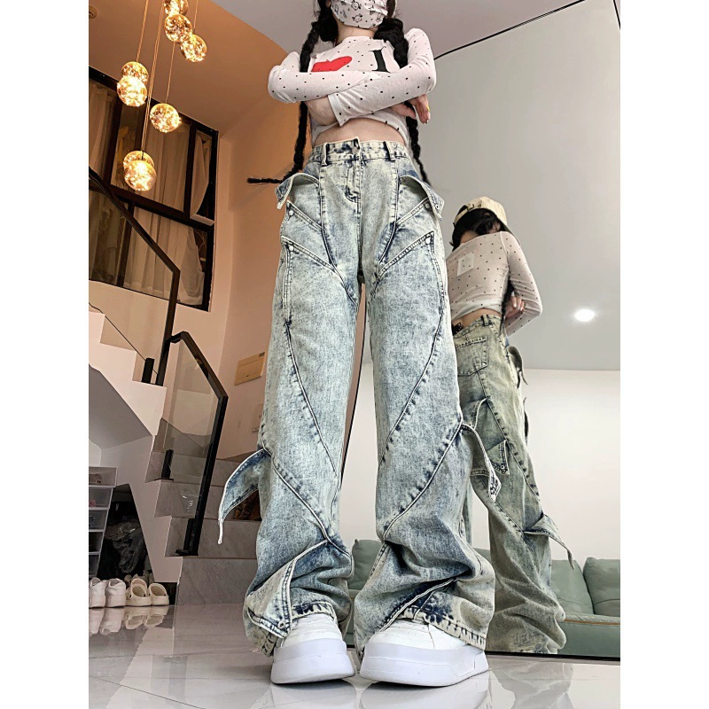 Деконструкция стирая джинсы для мужчин и женщин