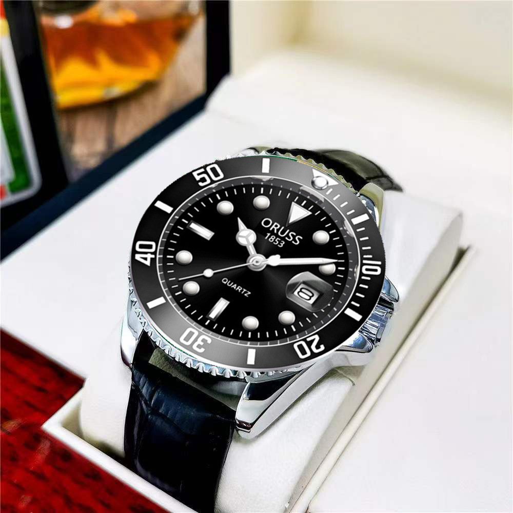 2024 핫 스타일 내구성 벨트 물 유령 방수 석영 시계 비즈니스 분위기 고등학교 학생 남성 시계