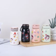 新款316不锈钢大肚保温杯便携提绳300ML小巧可爱定制logo礼品水杯