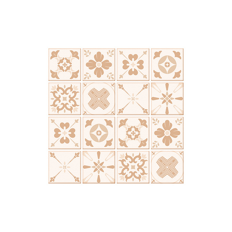 Ethnic Geometric Yellow Pattern Lattice Tile Renovation Stickers display picture 7