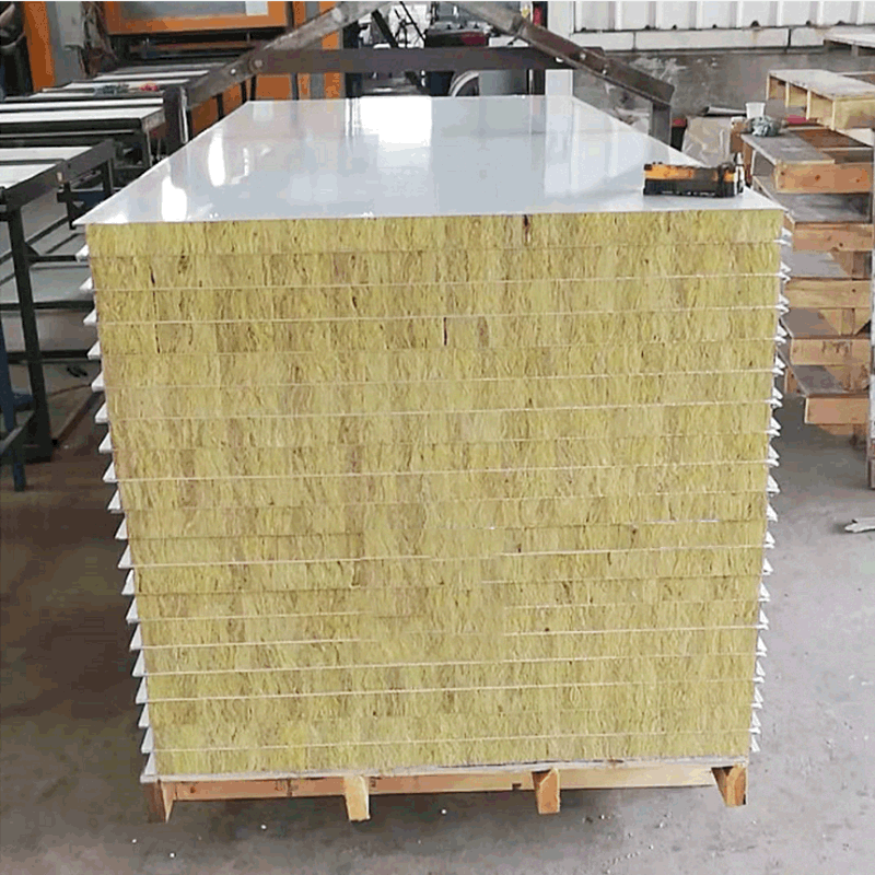 【岩棉彩钢板】泡沫防火瓦楞岩棉夹芯板吸音阻热彩钢瓦楞夹芯板