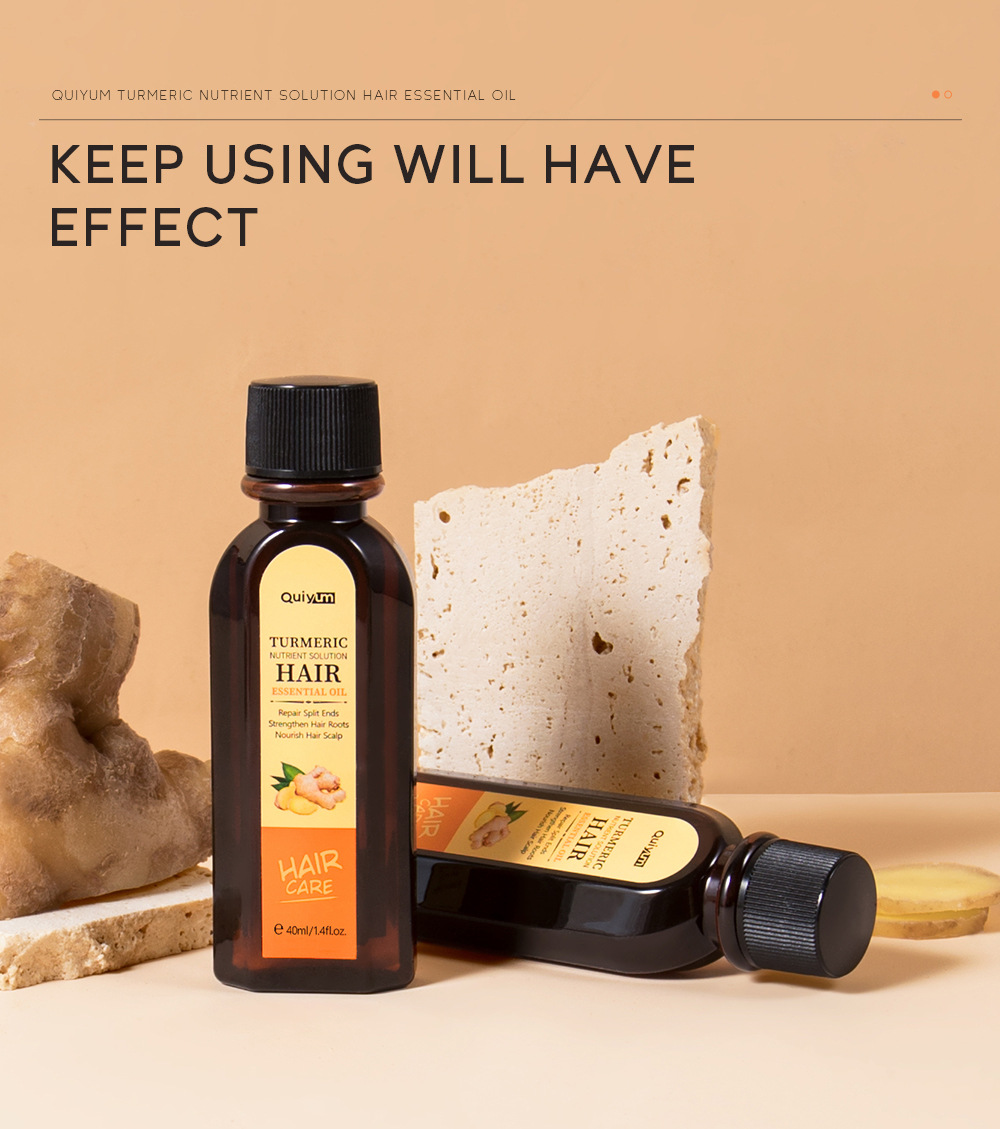 Cross-border supply QUIYUM turmeric Hair Care essential oil wholesale, a brand manufacturer for smooth, dry and shiny hair undefined