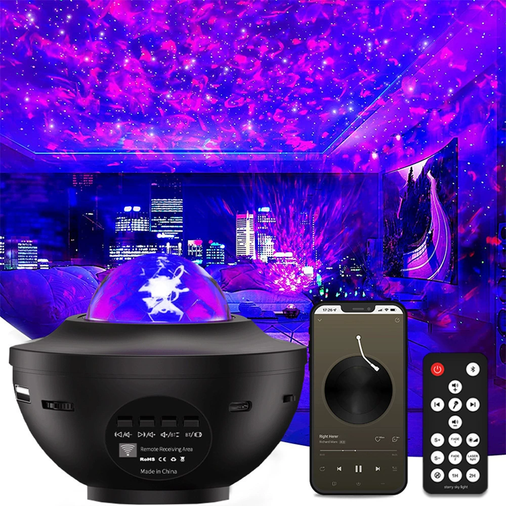 Star Projection Lamp, Bluetooth Night Light with Laser, 10 Modes & 1/2h Timer, 4W USB