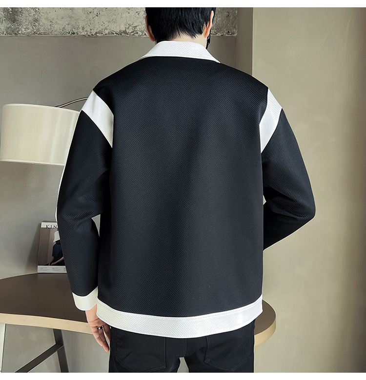 Color Block Blazer For Men Stylish Casual Autumn Jacket_voghion.com