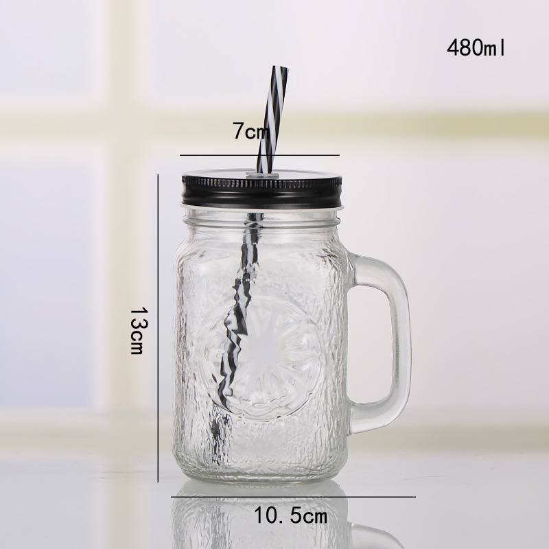 Fábrica al por mayor Polla taza Internet celebridad gradiente color Mason taza paja vidrio taza con mango fútbol taza de agua