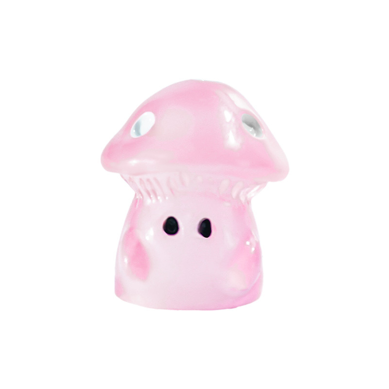 Lindos ojos color pequeño hongo nuevo mini resina luminosa hongo hombre pequeño modelo creativo decoración de micro paisaje