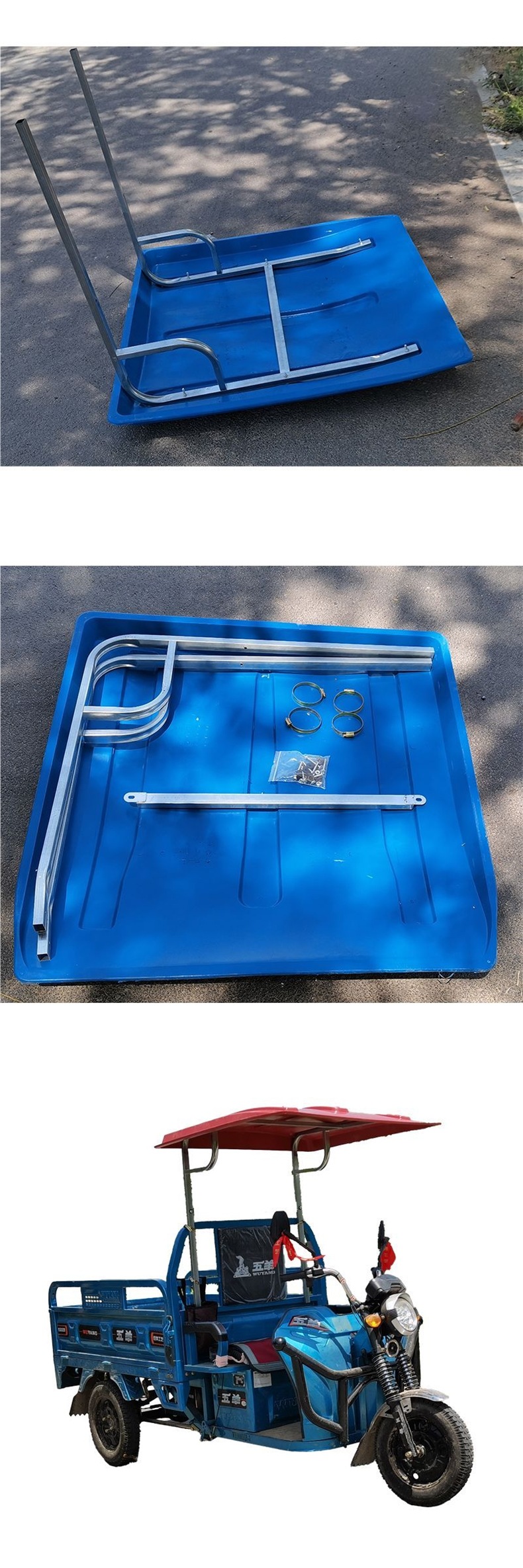 Electric tricycle sun and rain canopy, reinforced front cover for motorcycle tricycle, thickened silent simple carport