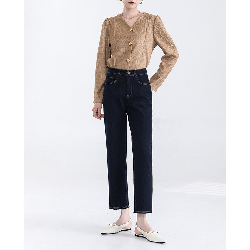Special Clearance Sale, Sold Out, No Restock: High-Waisted Straight-Leg Jeans for Women, Loose Fit, Stretchy, Slimming, Cropped Baguette Cigarette Pants