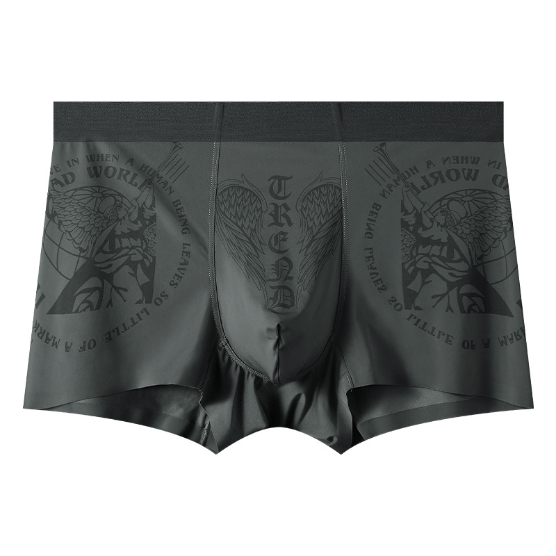 Calzoncillos de seda de hielo para hombre, calzoncillos bóxer de tendencia de primavera 7A, antibacteriano, transpirable y cómodo, calzoncillos deportivos sueltos de cintura media