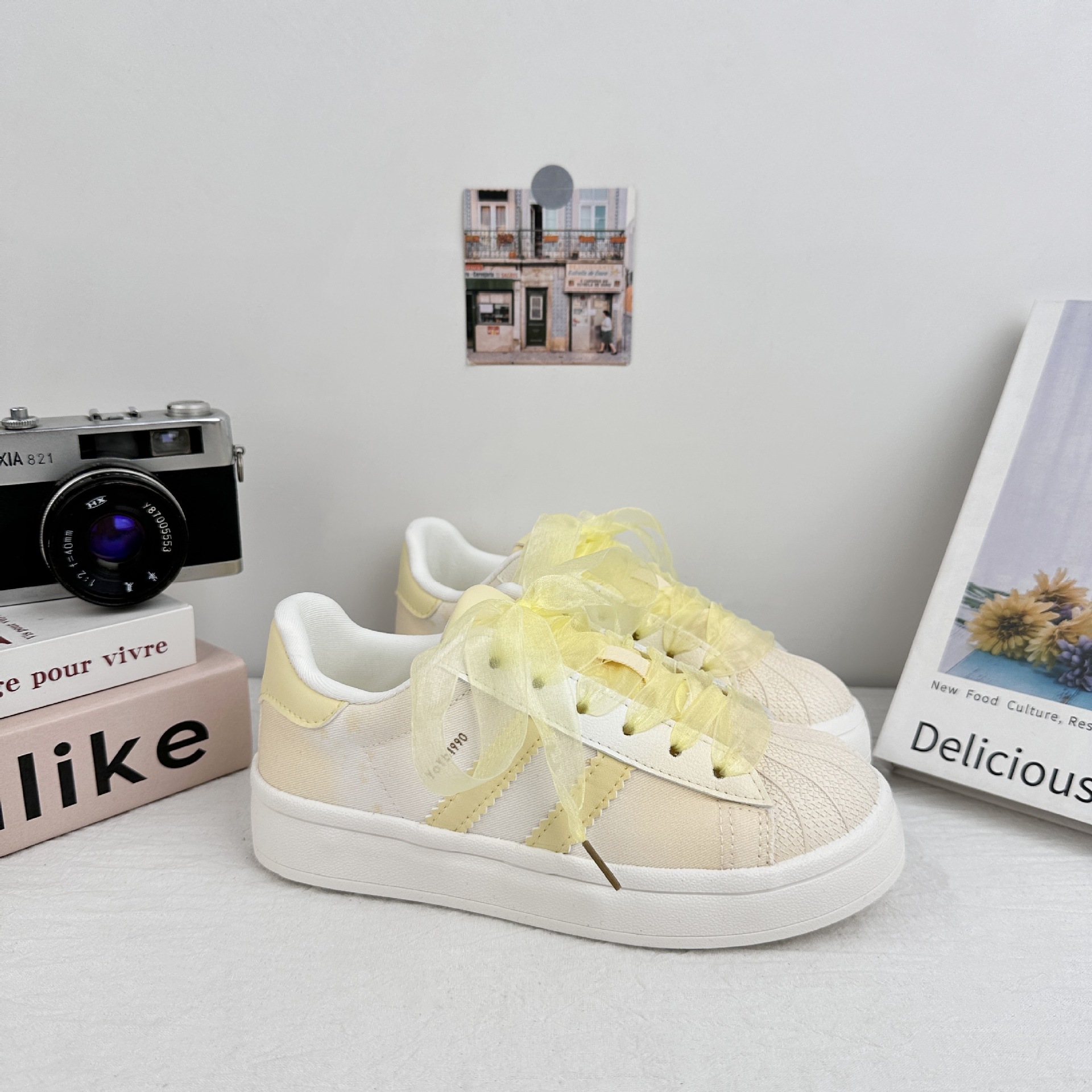 Farwave Shell cabeza zapatos blancos para mujeres 2025 nuevo verano dopamina versátil transpirable zapatos de skate de estudiantes casuales