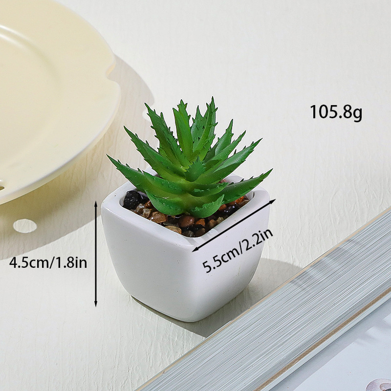 Simulación transfronteriza de porcelana floc de macetas pequeñas macetas verdes de mesa decoración ornamentos artesanías bonsai spot directo