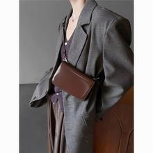 棕色小方包女2024年新款亮皮单肩斜挎小包精致高级感豆腐包小众