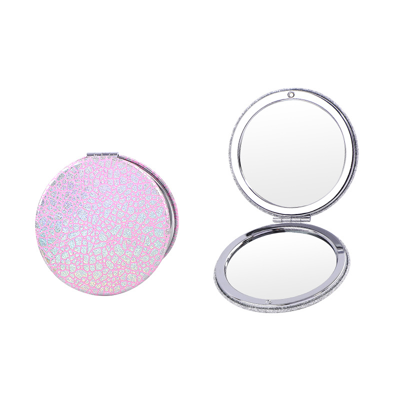 Polvo brillante de maquillaje de alta calidad cobra portátil bolsas espejo de maquillaje espejo al por mayor pequeño regalo mini espejo