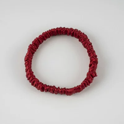Saç üçün rezinlər | Hair Rope Mulberry Silk Ponytail - wine-red