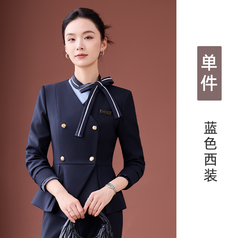 职业套装女长袖时尚气质女神范美容师酒店前台接待金店售楼部工装|undefined