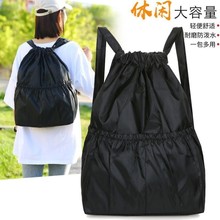 大号抽绳束口超市购物袋子时尚双肩包可折叠便携运动背包买菜防水
