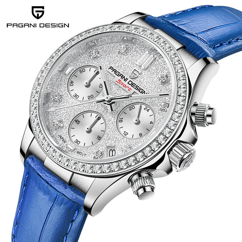 Pagani bojiani PD1730 reloj de mujer moda estrella diamante superficie brillante calendario impermeable reloj de acero inoxidable Mujer