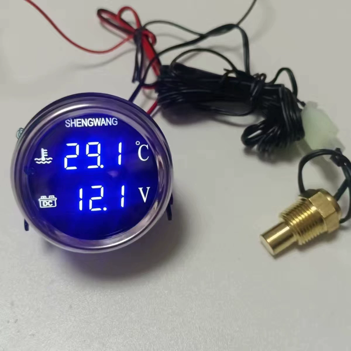 Renqian 12V24V Универсальный круглый сельскохозяйственная техника автомобильный Интеллектуальный высокоточный электронный интегрированный комбинированный Измеритель температуры и напряжения воды